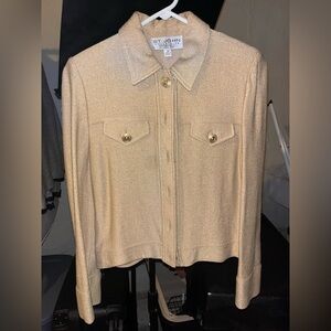 St. John Shimmering Gold Jacket with Gold Buttons
